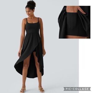 HALARA Black High Low Dress